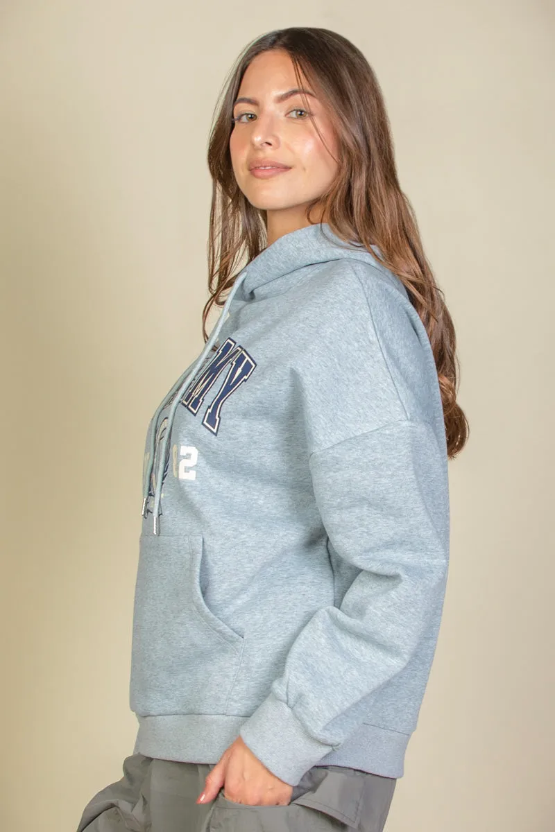 Graphic Kangaroo Pocket Drawstring Hoodie