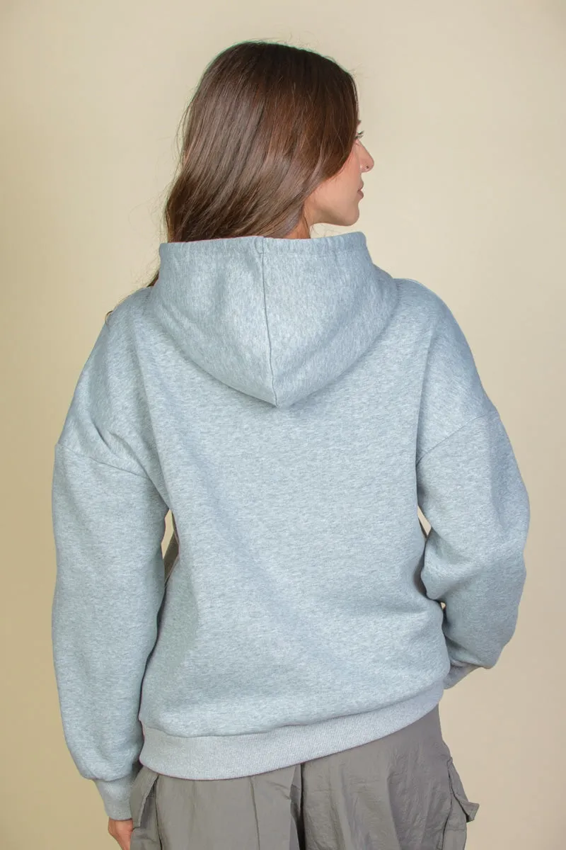 Graphic Kangaroo Pocket Drawstring Hoodie