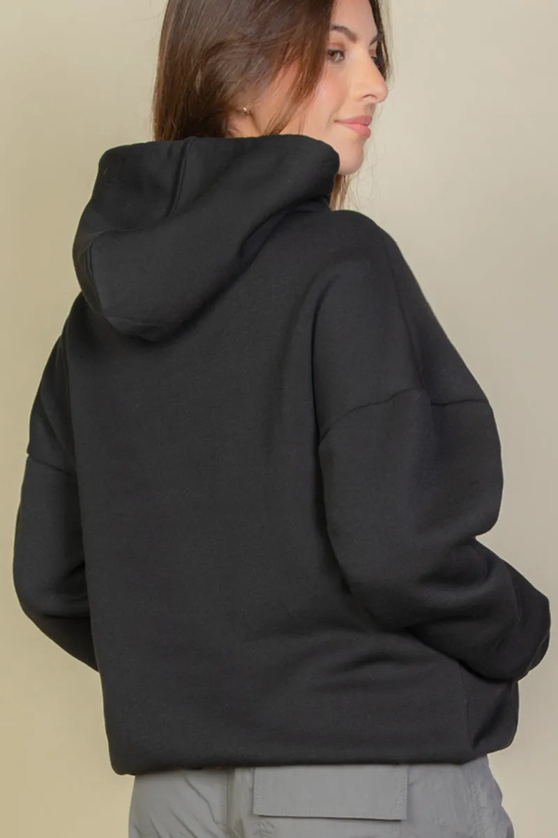 Graphic Kangaroo Pocket Drawstring Hoodie