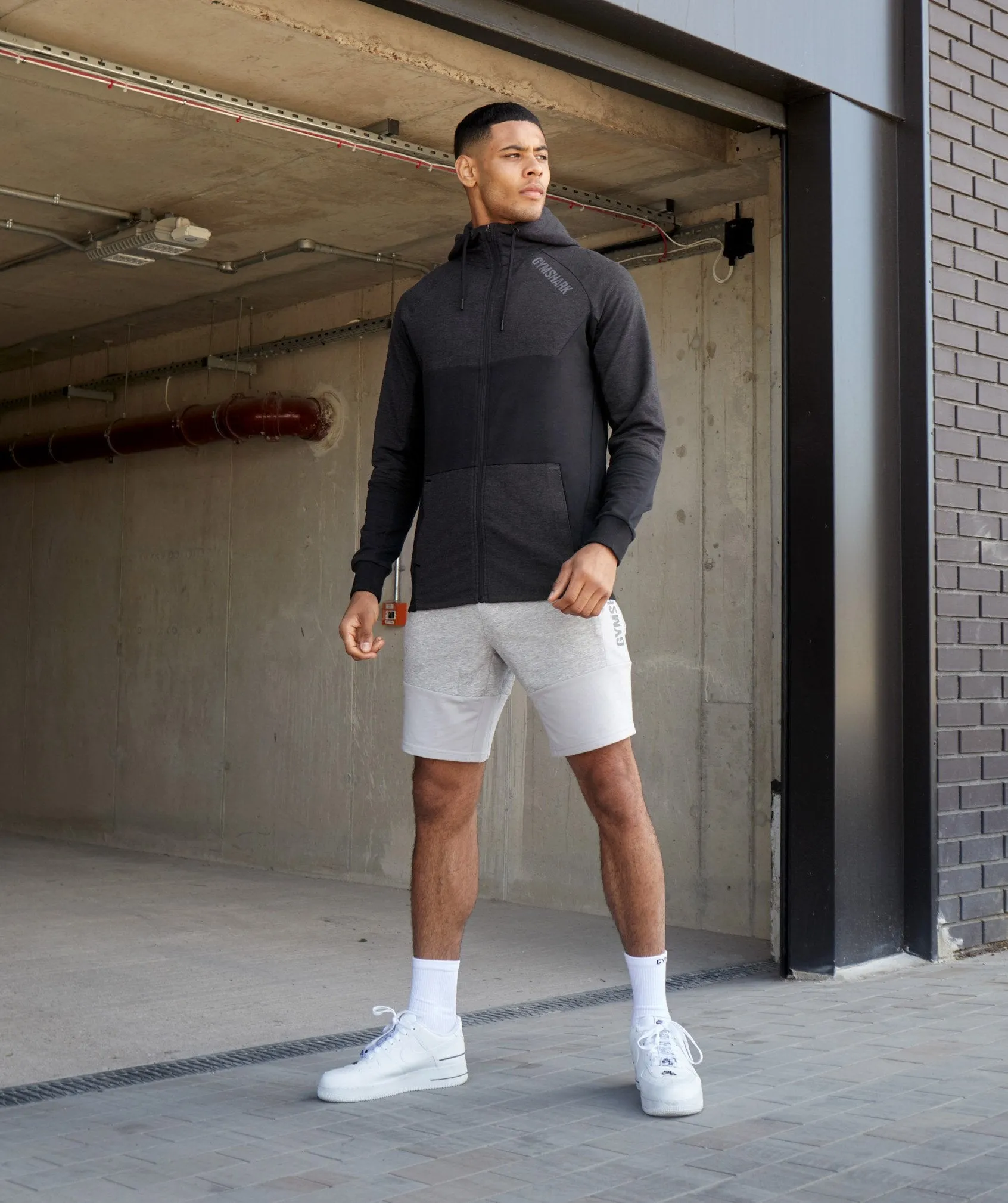 Gymshark Revive Zip Hoodie - Black/Black Marl