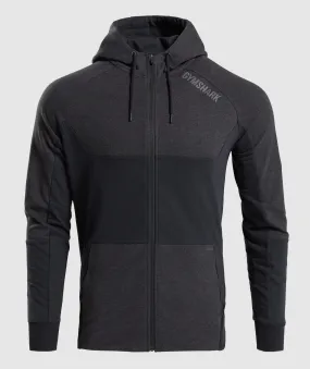 Gymshark Revive Zip Hoodie - Black/Black Marl
