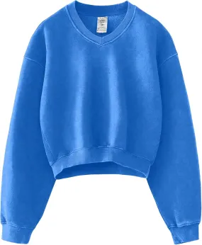 Hatant Sweatshirt for Women Acid Wash Athletic Hoodie Heritage Fleece V-neck Long Sleeve Hoodie Fleece Women Sweatshirt