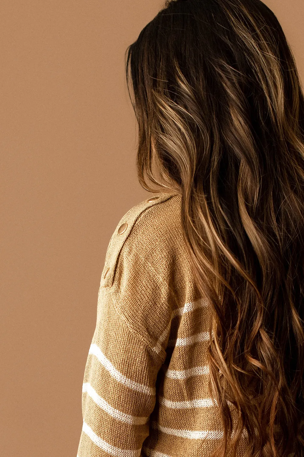 I'll Follow You Striped Long Sleeve Top (Honey) | FINAL SALE