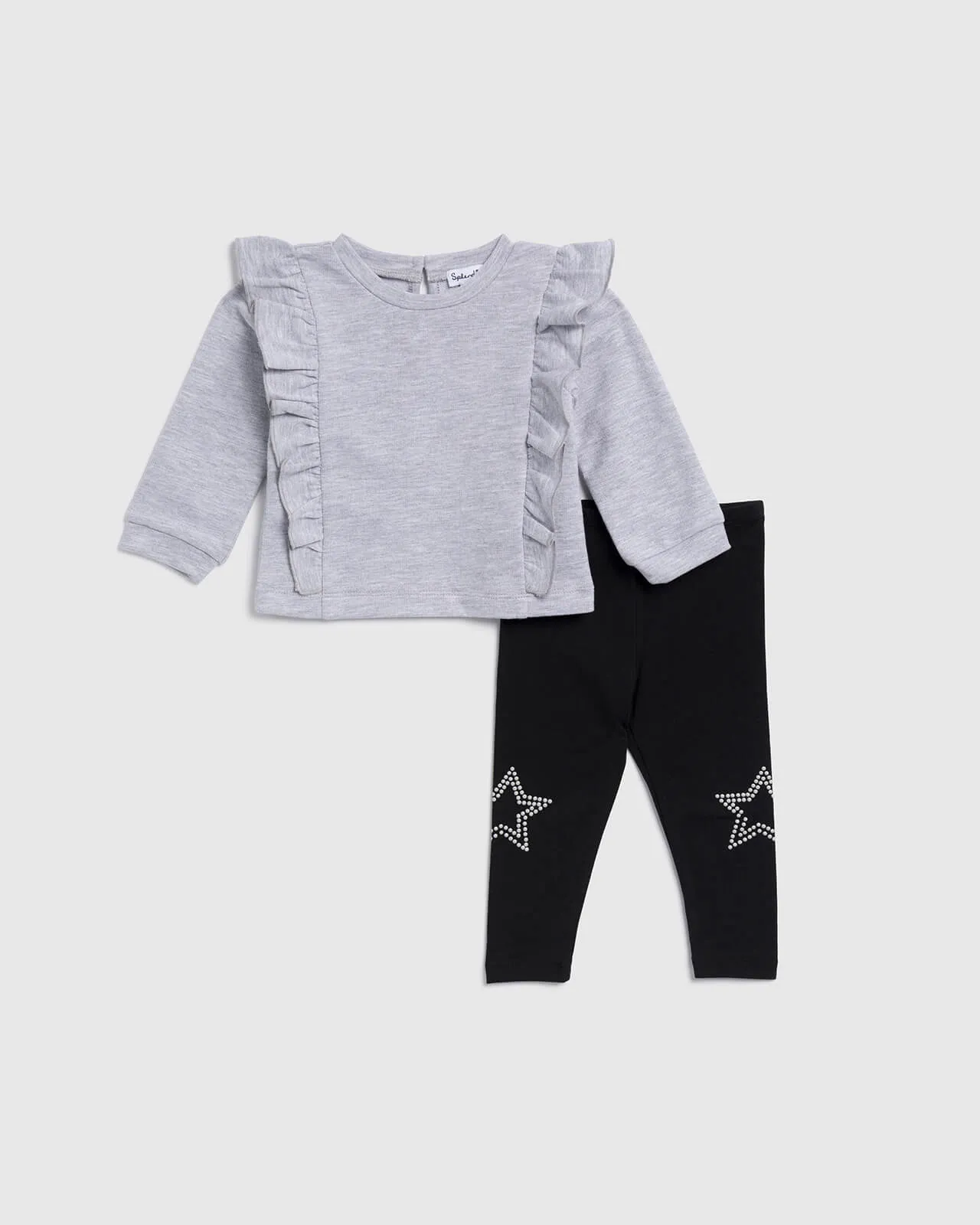 Infant Girl Silver Stars Legging Set