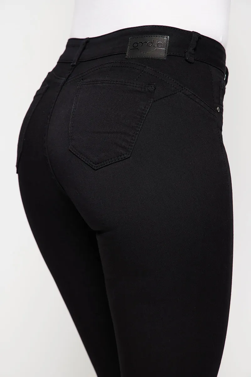 Jeans Tiro Medio Pitillo   4236