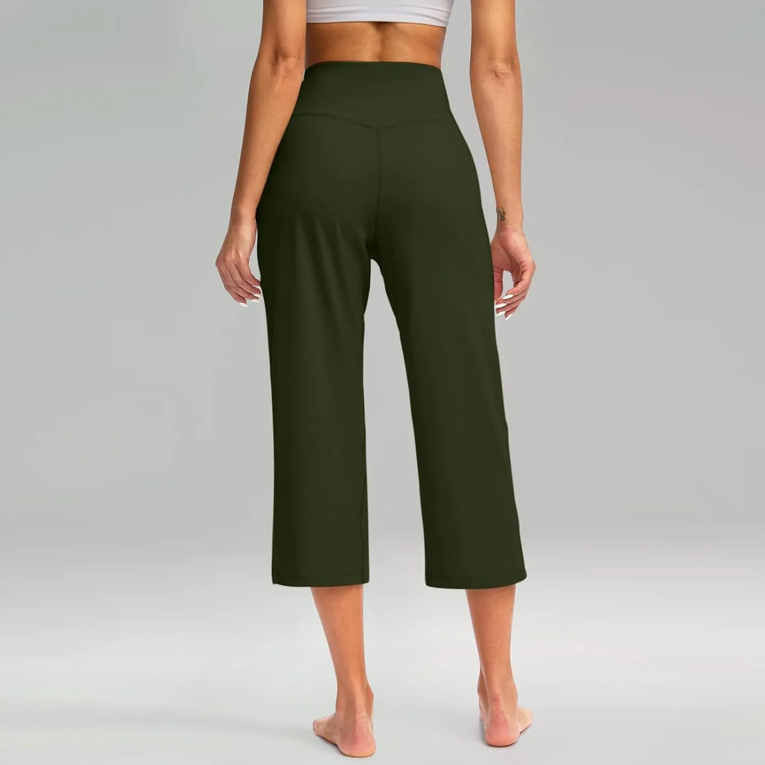 LCMTWX Women Pants with Pockets for Women Casual Stretch High Waisted Yoga Leggings Comfy Wide Leg Pants Plus Size Leggings