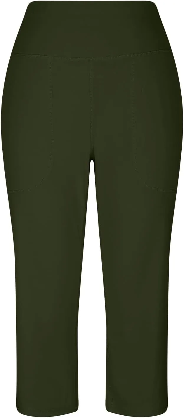 LCMTWX Women Pants with Pockets for Women Casual Stretch High Waisted Yoga Leggings Comfy Wide Leg Pants Plus Size Leggings
