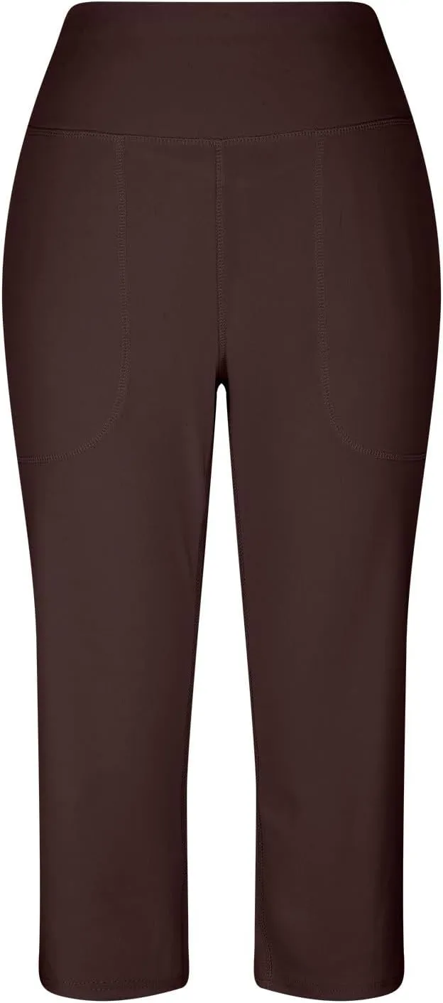 LCMTWX Women Pants with Pockets for Women Casual Stretch High Waisted Yoga Leggings Comfy Wide Leg Pants Plus Size Leggings
