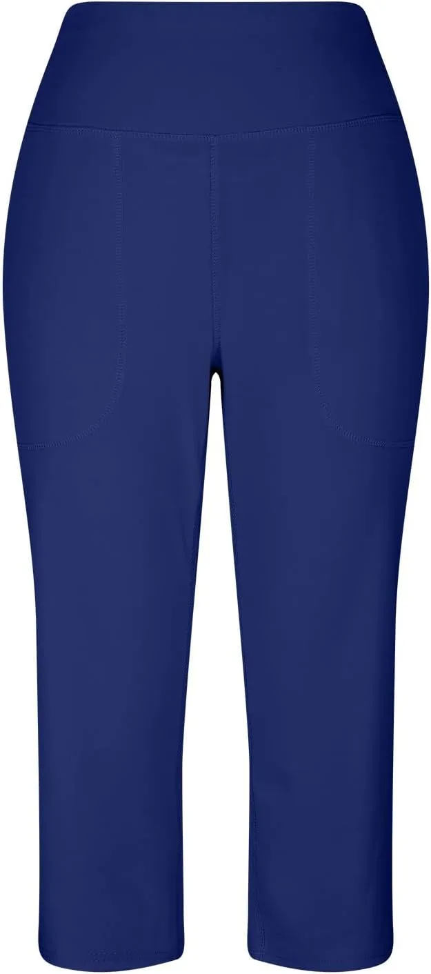 LCMTWX Women Pants with Pockets for Women Casual Stretch High Waisted Yoga Leggings Comfy Wide Leg Pants Plus Size Leggings