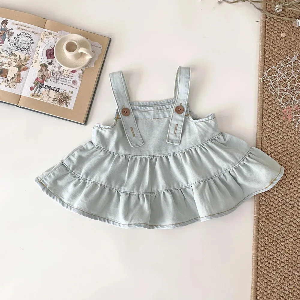 Light Wash Girls Denim Sleeveless Top