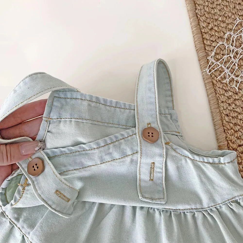 Light Wash Girls Denim Sleeveless Top