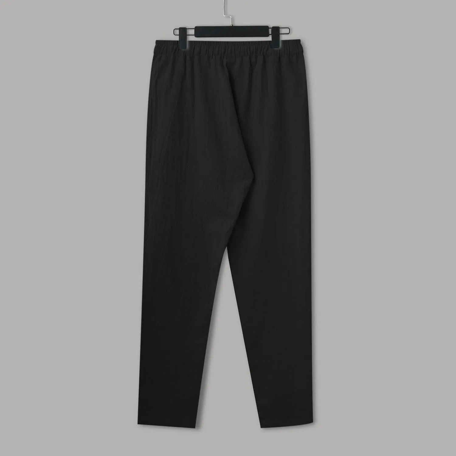 Mens Casual Pants, Elastic Waist Drawstring Summer Breathable Cotton Jogger Pants Linen Yoga Beach Trousers with Pockets