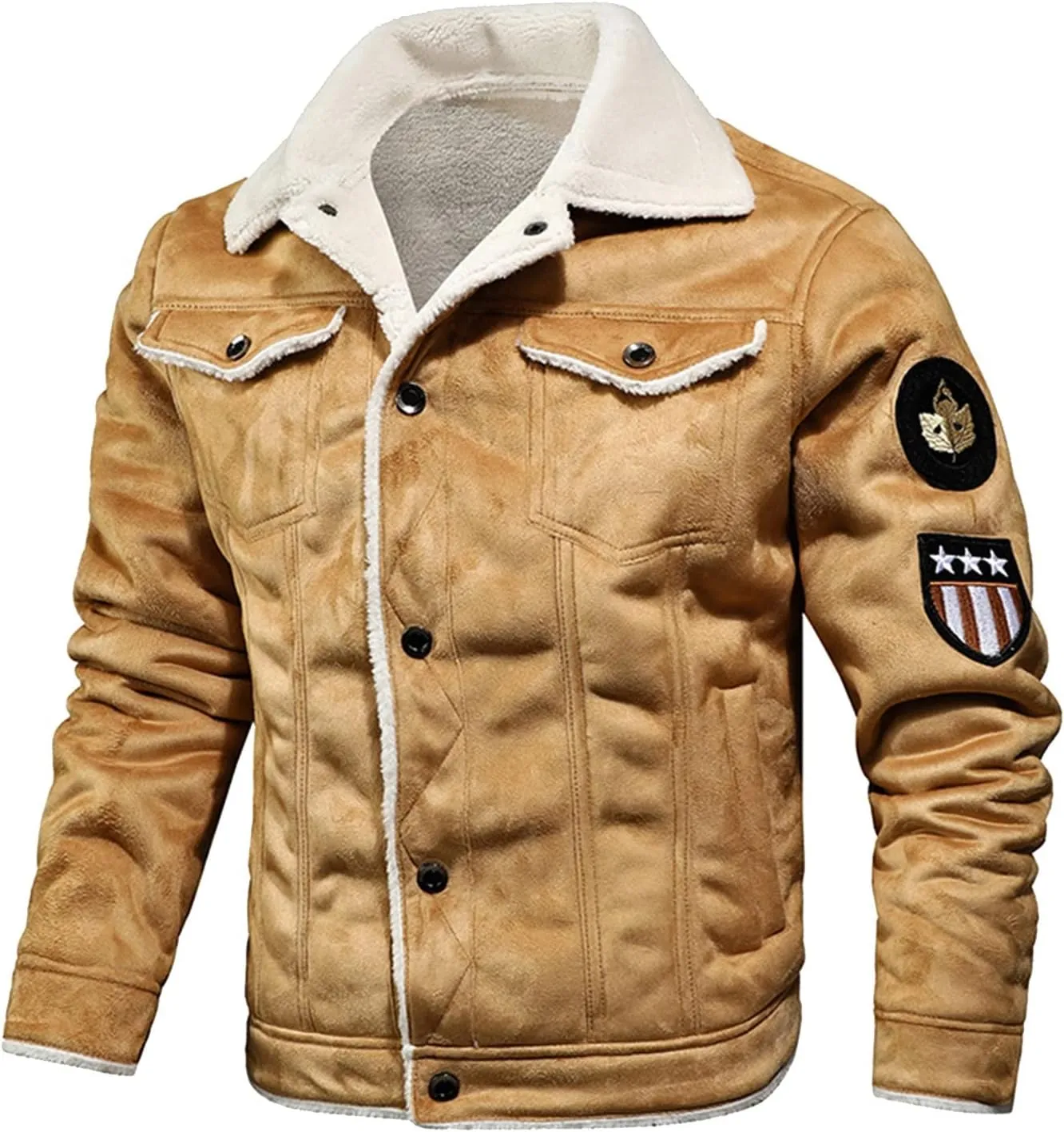 Mens Leather Jacket Heated Jacket Casual Winter Warm Top Blouse Thickening Coat Outwear Top Blouse Jacket
