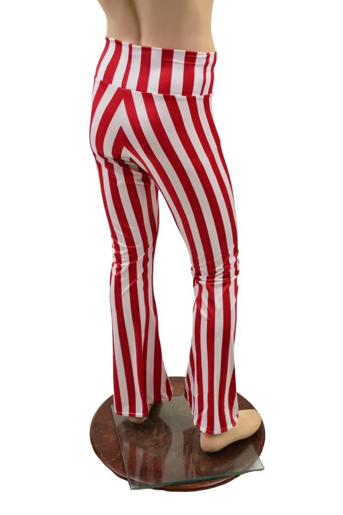 Mens Red and White Stripe Bootcut Pants