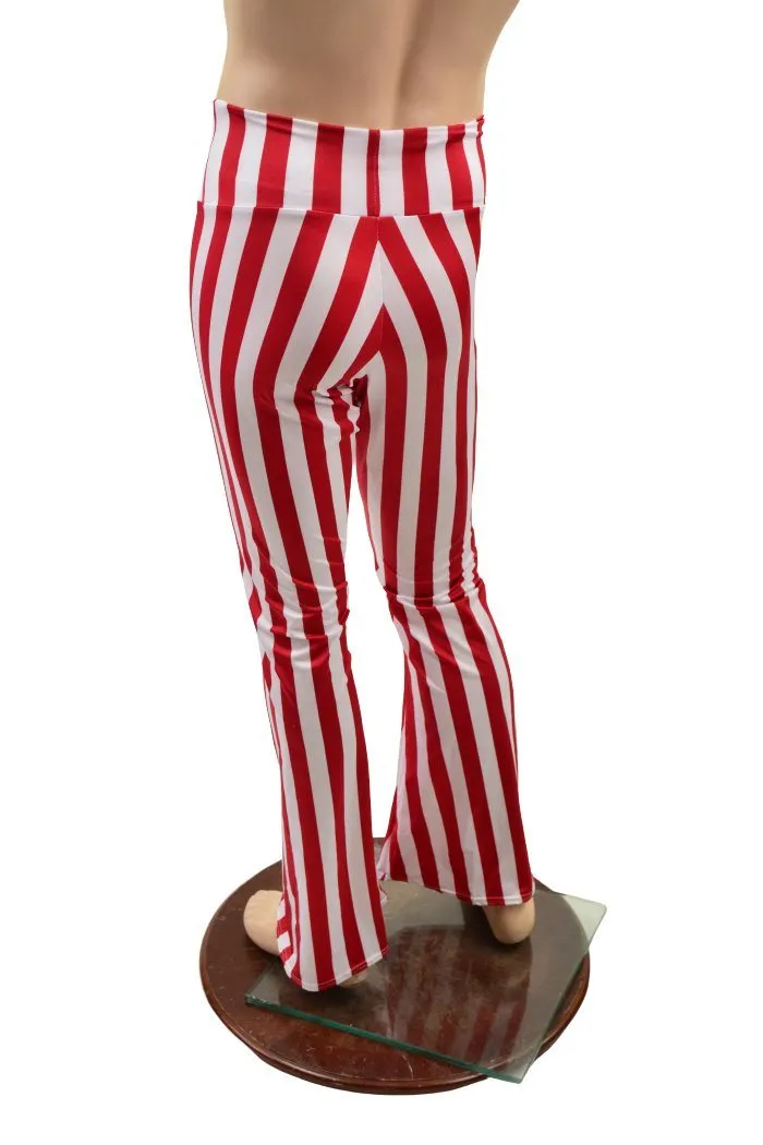 Mens Red and White Stripe Bootcut Pants