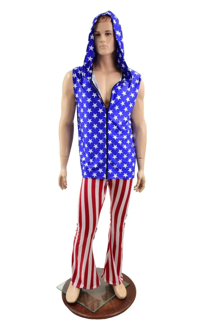 Mens Red and White Stripe Bootcut Pants