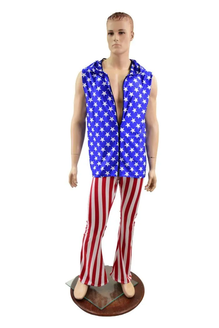 Mens Red and White Stripe Bootcut Pants