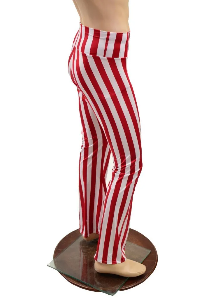 Mens Red and White Stripe Bootcut Pants