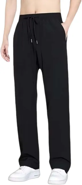 Mens Sweatpants Joggers Straight Leg Quick Drying Sweatpant Lightweight Breathable Drawstring Casual Pant with Pocket