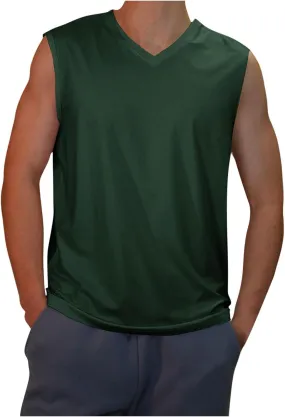 Men's V Neck Tank Tops Casual Loose Running Fitness Muscle T Shirt Sleeveless Summer Lightweight Gym Athletic Pullover