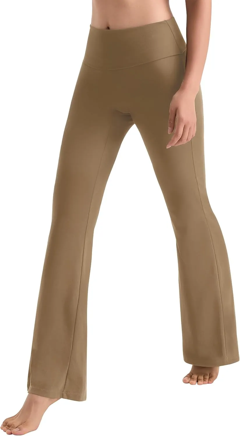 MOOSLOVER Women Flare Leggings Fold Over Bootcut Yoga Pants Casual Y2K Lounge Pants Comfy Cotton Leggings