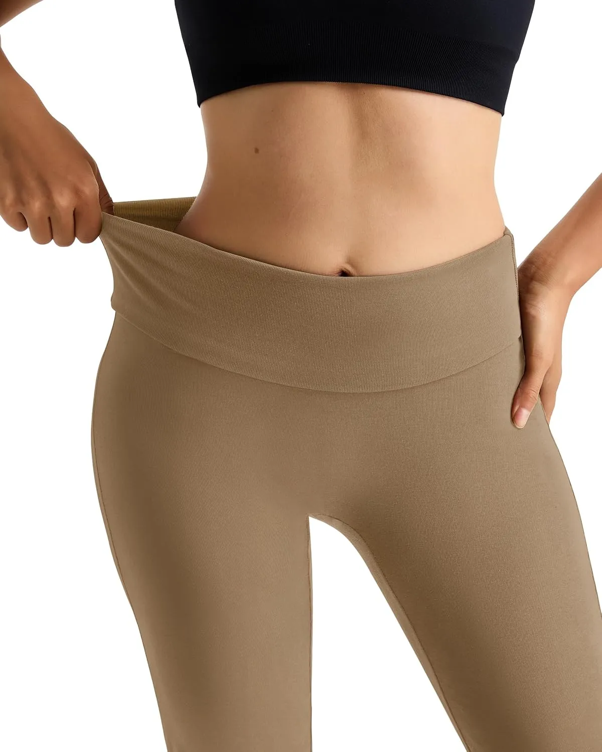 MOOSLOVER Women Flare Leggings Fold Over Bootcut Yoga Pants Casual Y2K Lounge Pants Comfy Cotton Leggings