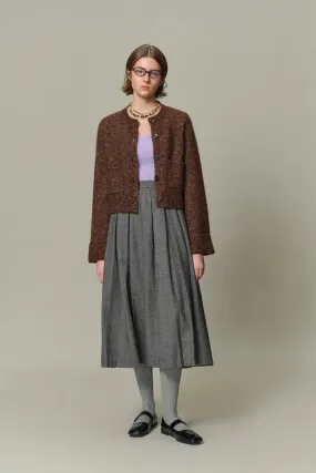 Natalie Knit Cardigan in Wool Speckled Yarn