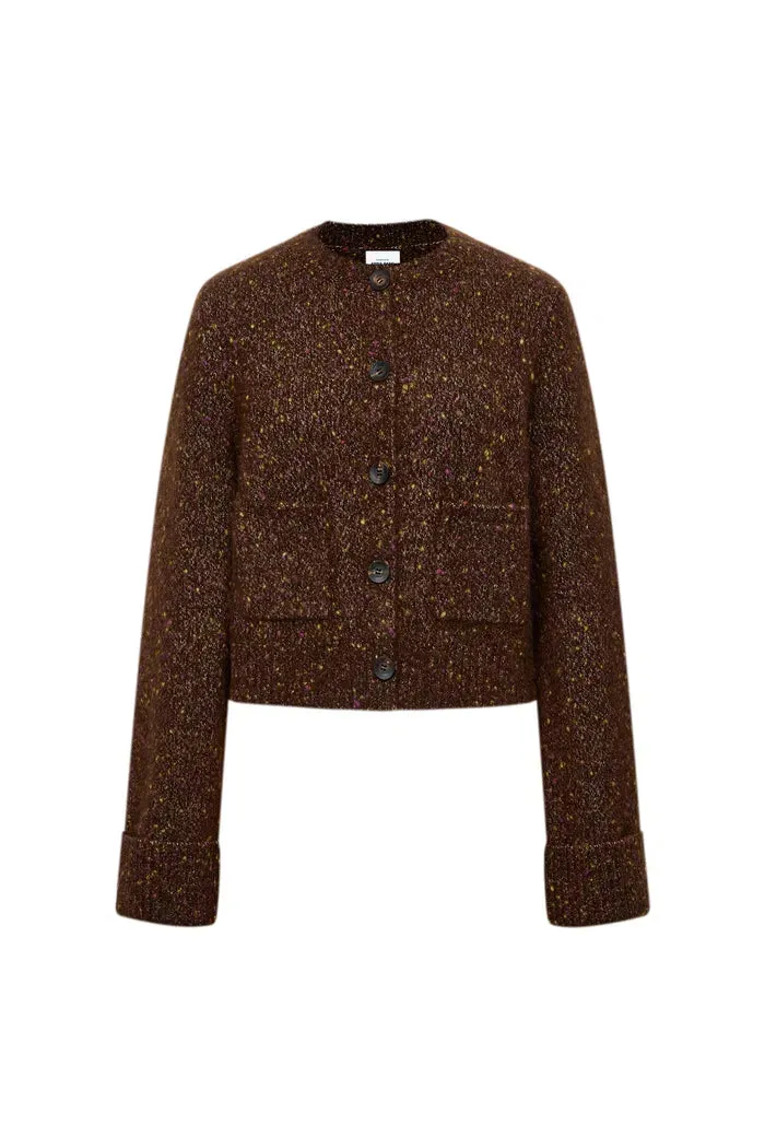 Natalie Knit Cardigan in Wool Speckled Yarn