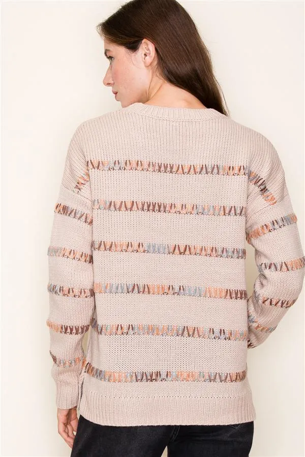Neutrals Stitched Detail Sweater - FINAL SALE