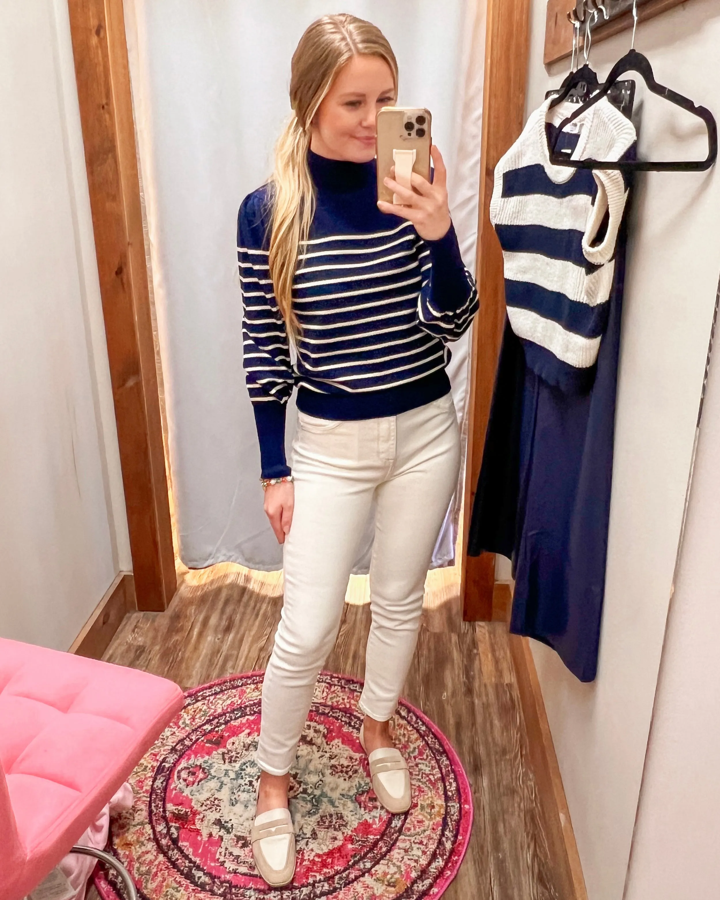 Never Break Up Navy Striped Sweater