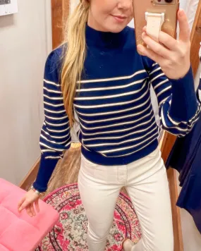Never Break Up Navy Striped Sweater