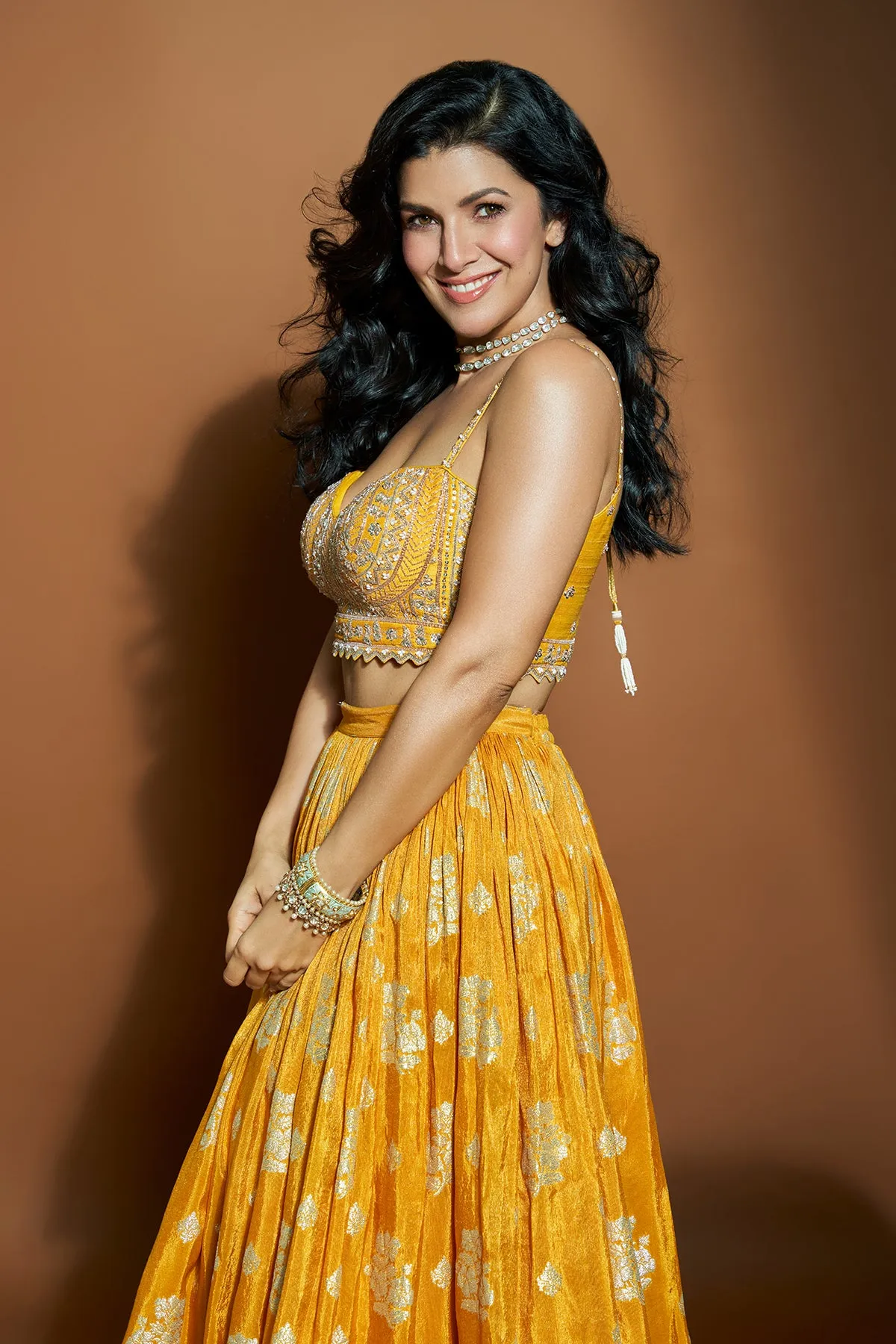 Nirmat Kaur in Zest Jamewar Skirt