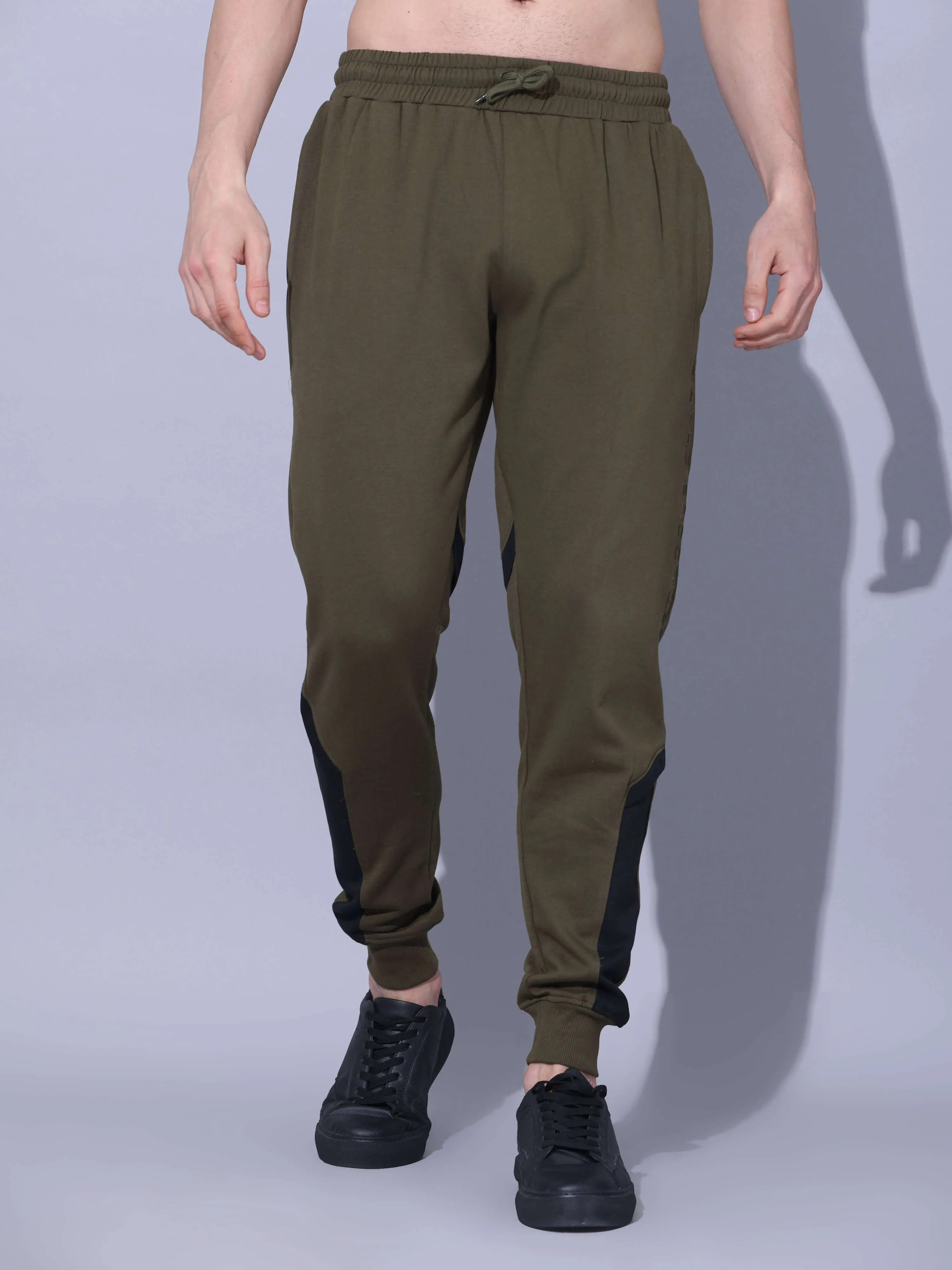 Olive Joggers With Adjustable Draw String
