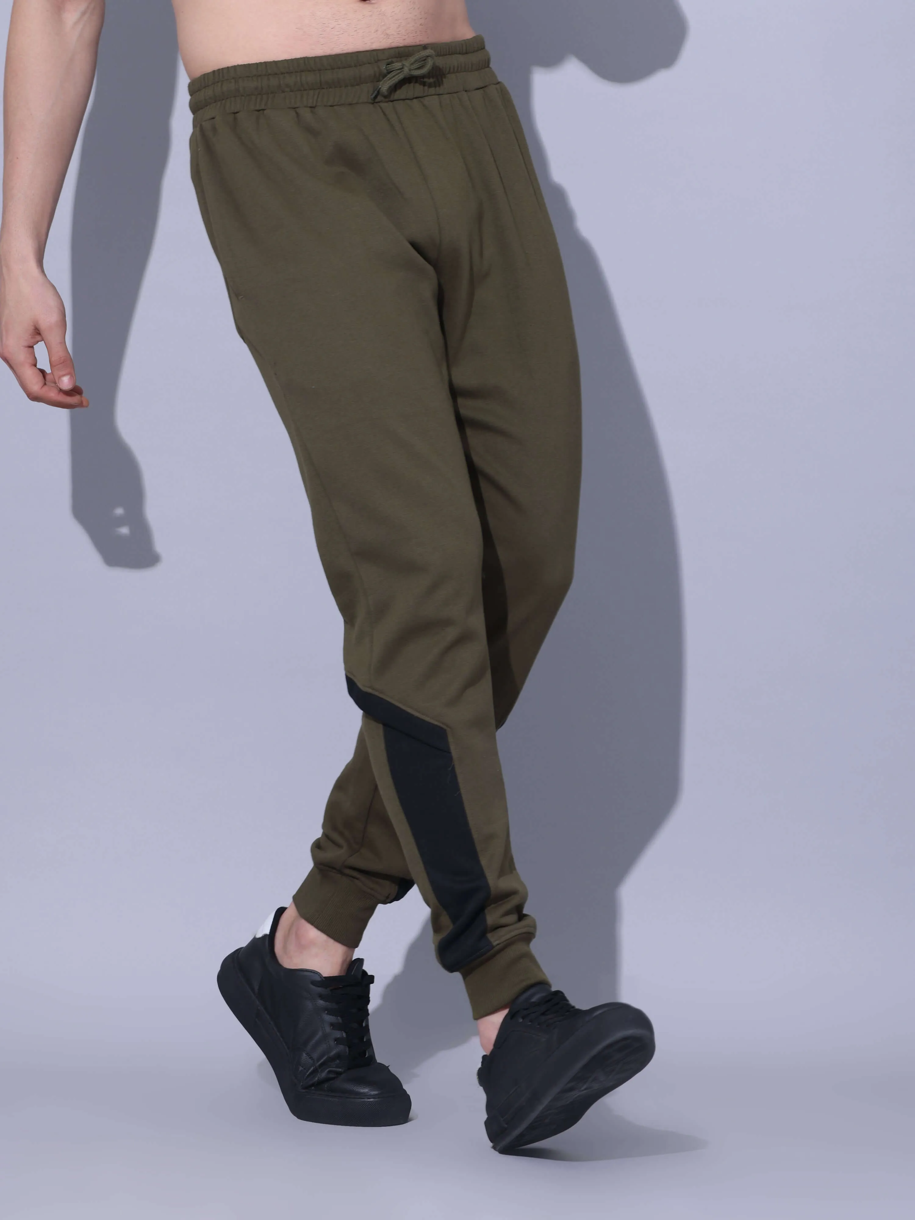Olive Joggers With Adjustable Draw String