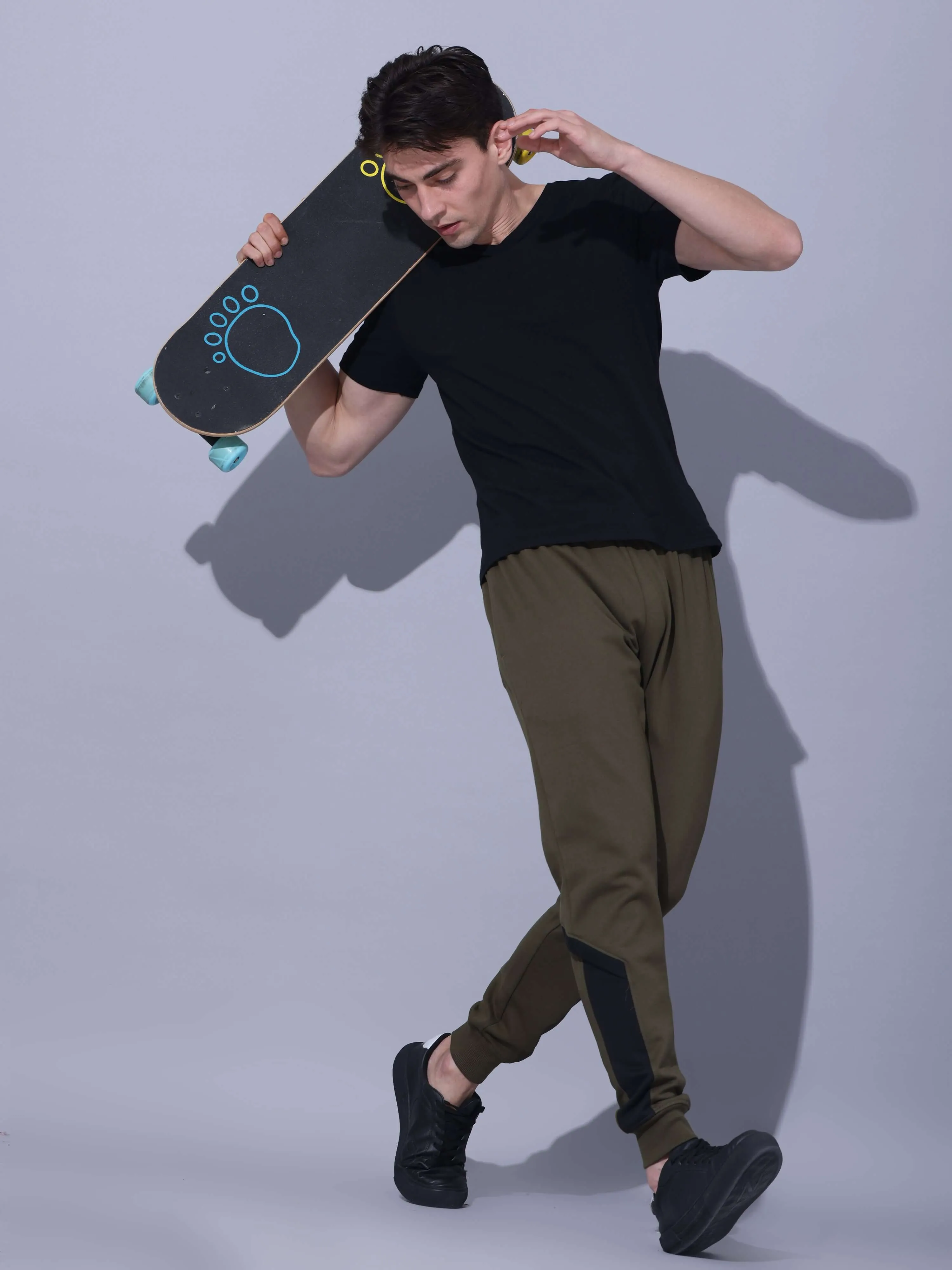 Olive Joggers With Adjustable Draw String