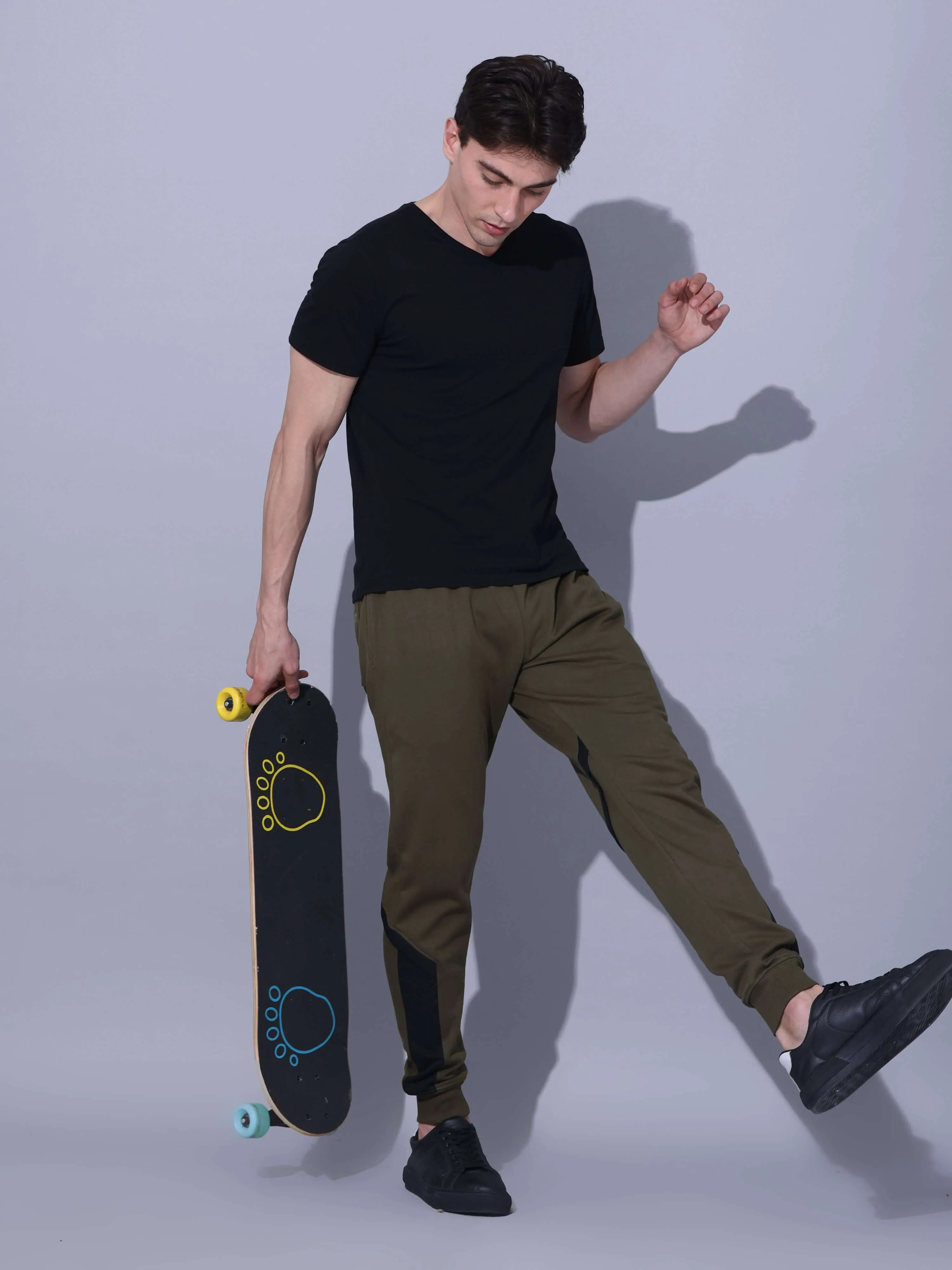 Olive Joggers With Adjustable Draw String