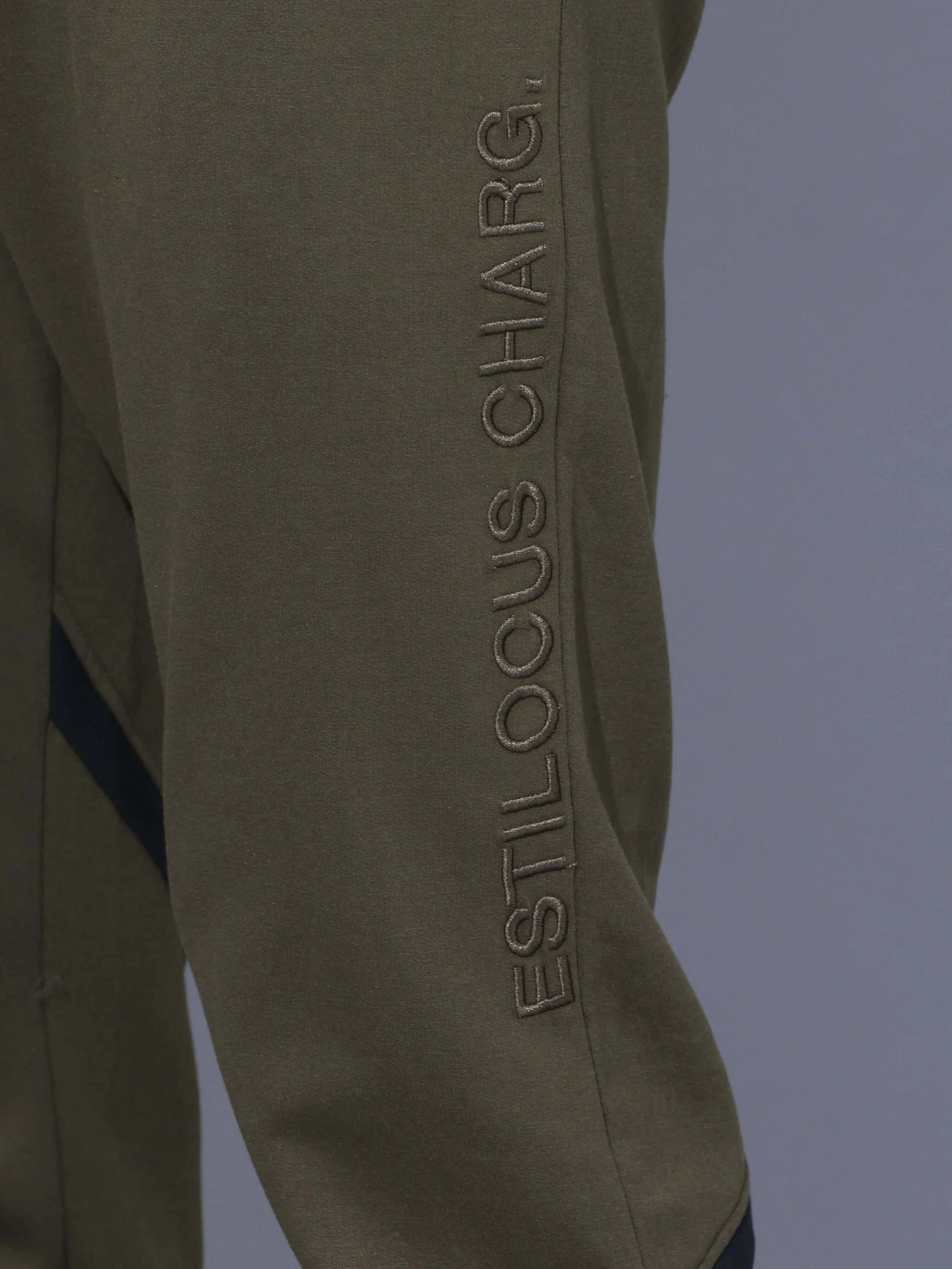 Olive Joggers With Adjustable Draw String
