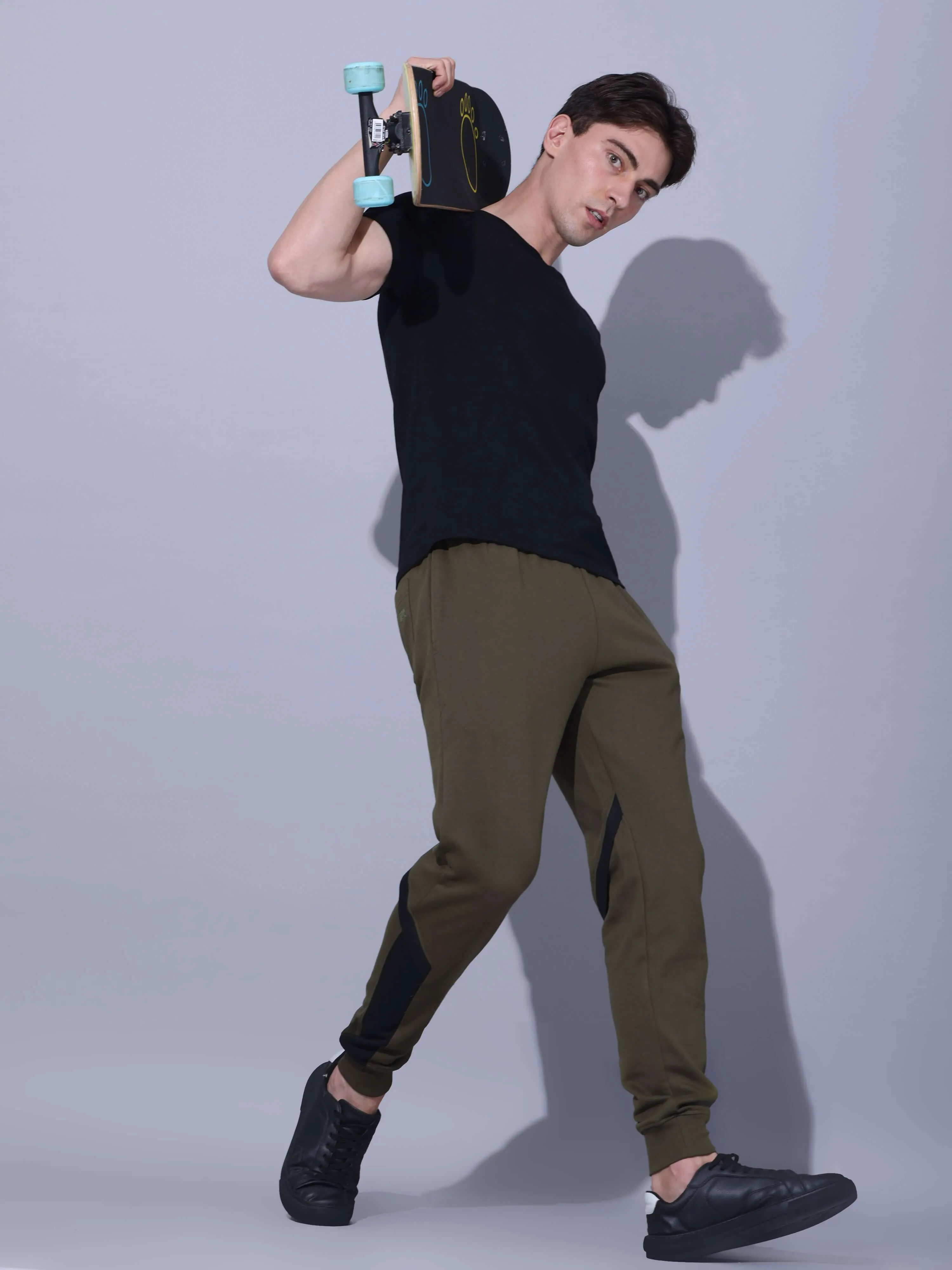 Olive Joggers With Adjustable Draw String
