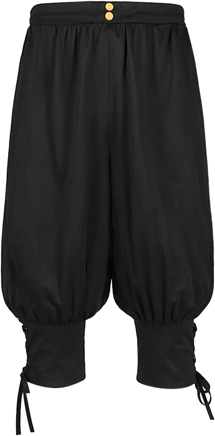 Pantalones Medievales para Hombre Cintura Renacentista Halloween Cosplay Pantalones Casual Loose Comfy Soft Pants