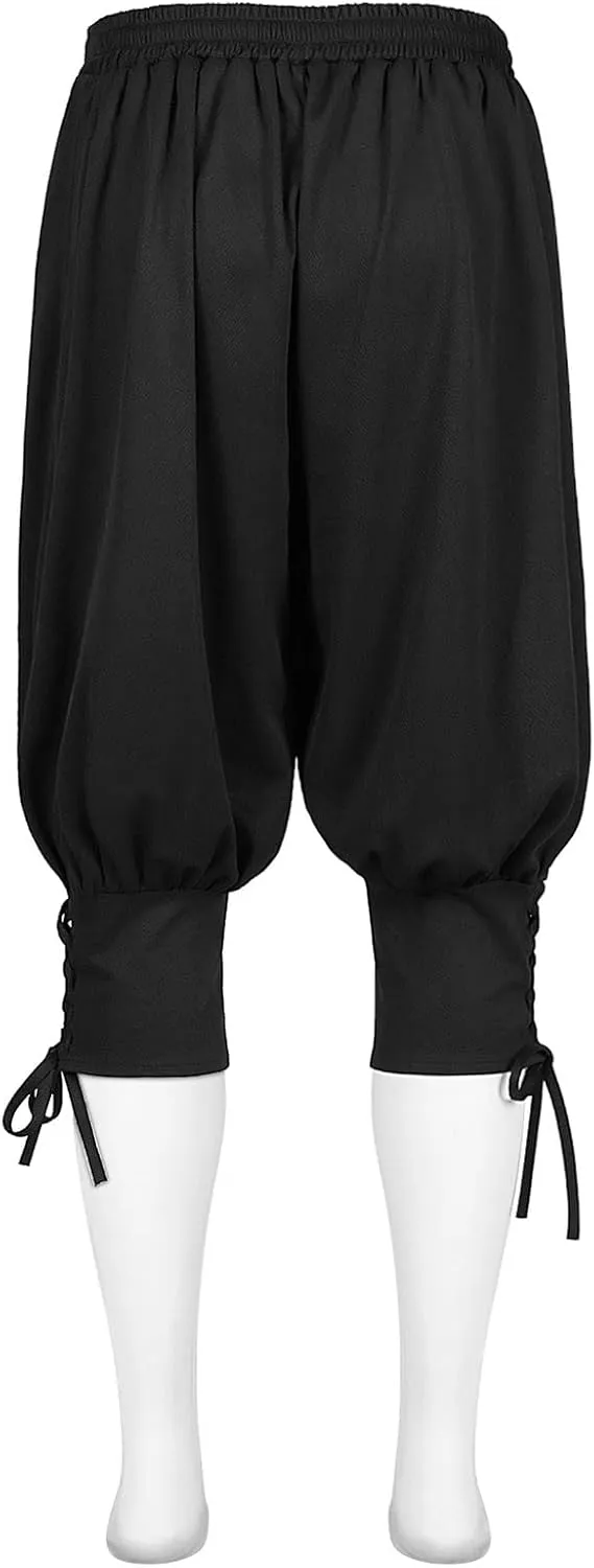 Pantalones Medievales para Hombre Cintura Renacentista Halloween Cosplay Pantalones Casual Loose Comfy Soft Pants