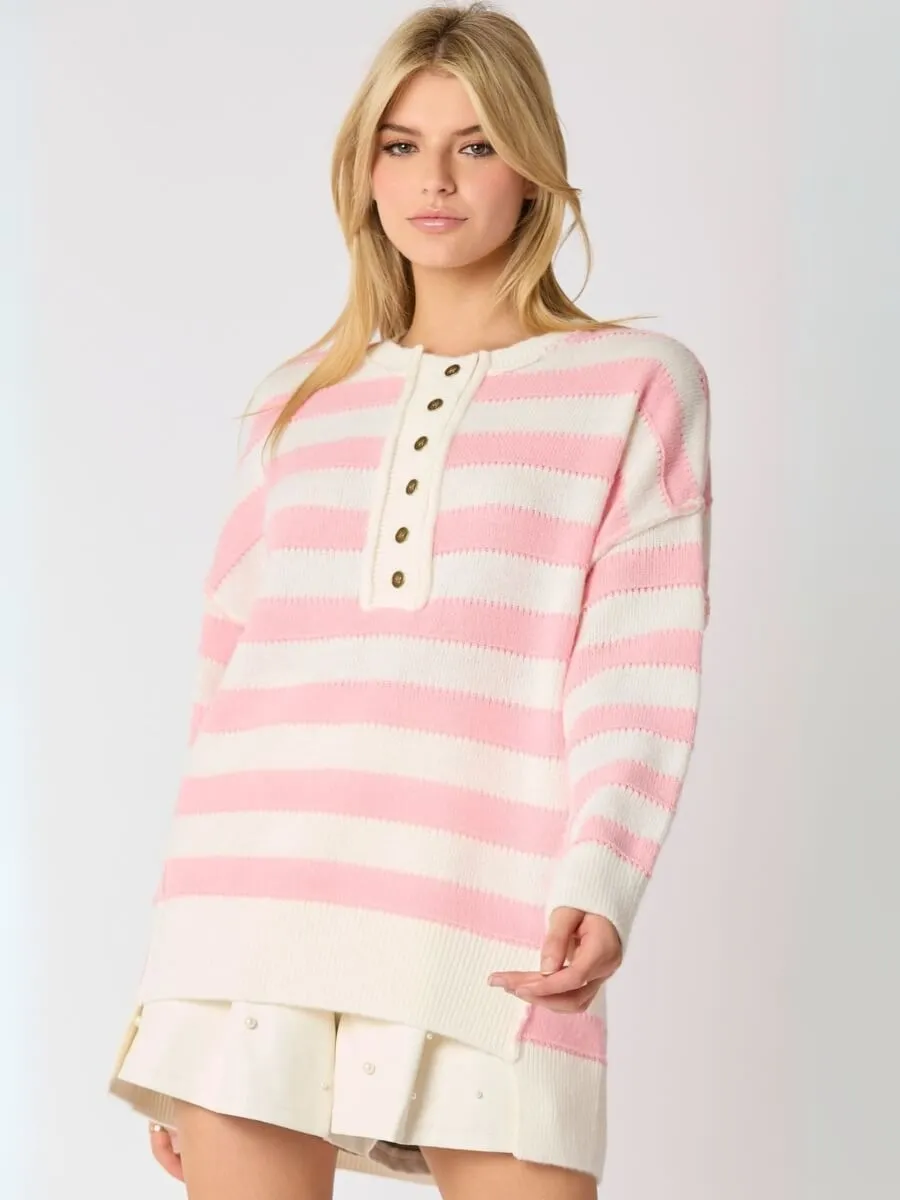 Portland Striped Sweater - Pink