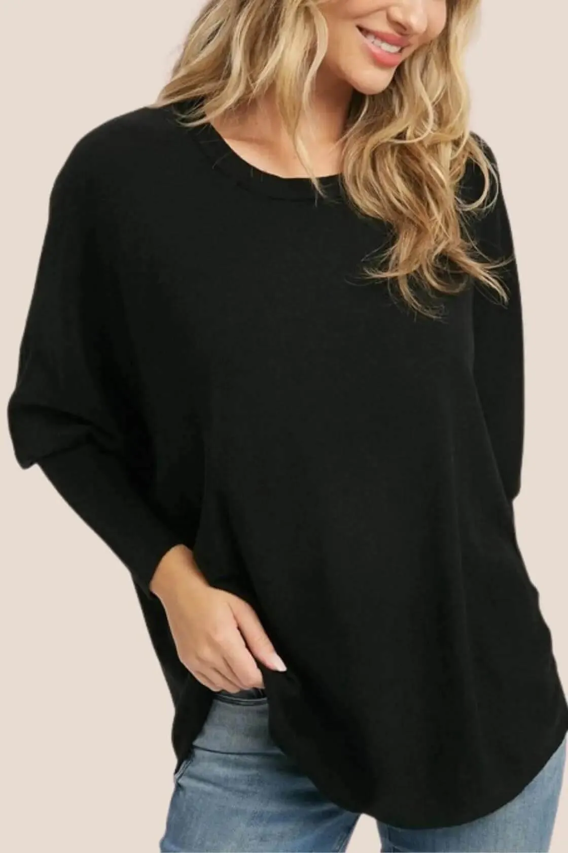 Pullover With Batwing Sleeves