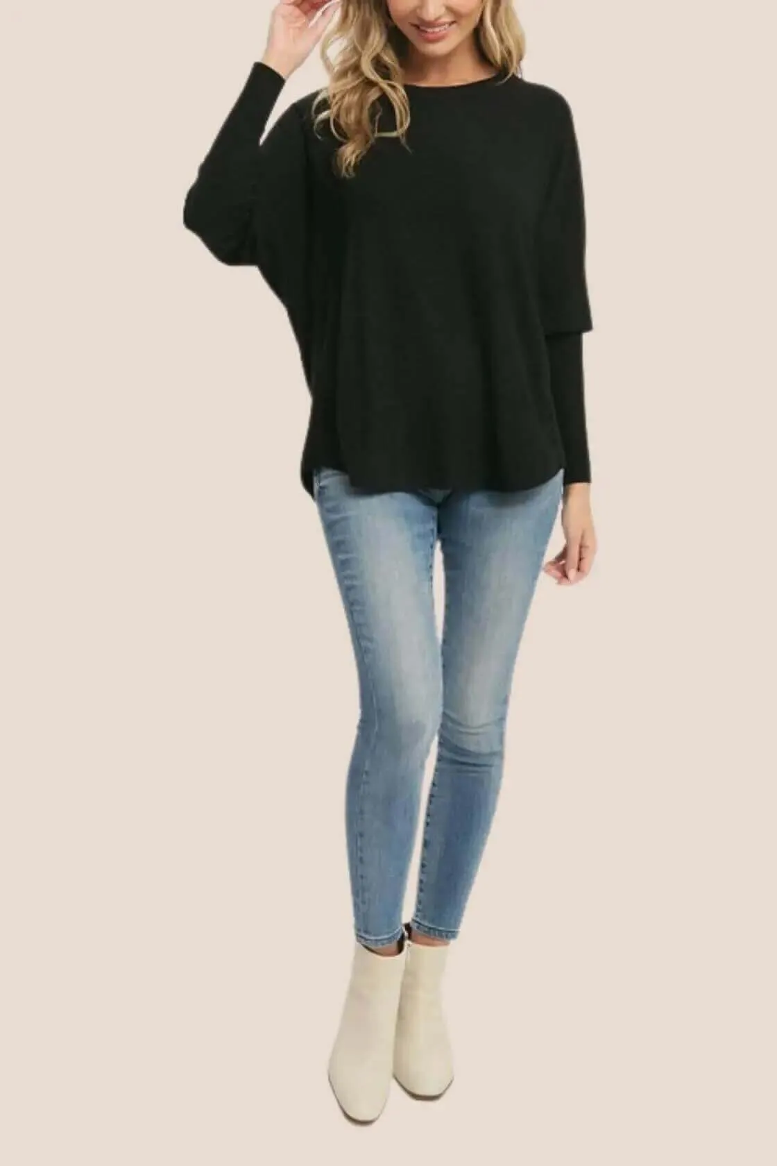 Pullover With Batwing Sleeves