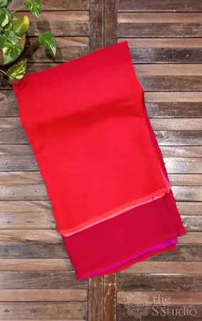Red and pink chiffon saree