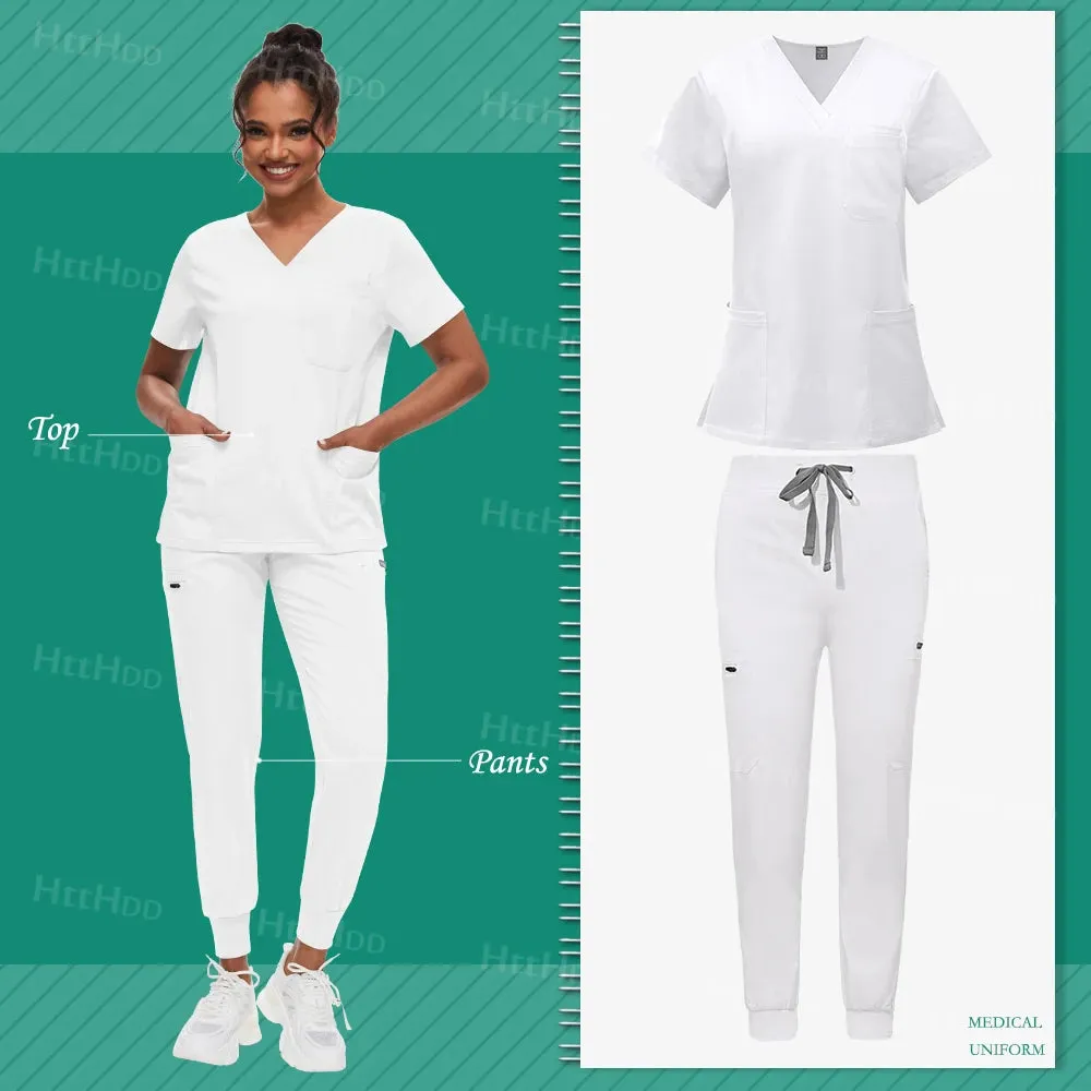 Scrub Sets Uniform Unisex Top and Joggers Hospital Accessories Medical Surgical Gown