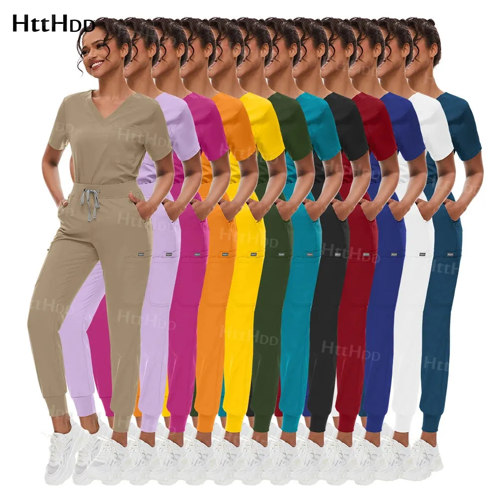 Scrub Sets Uniform Unisex Top and Joggers Hospital Accessories Medical Surgical Gown