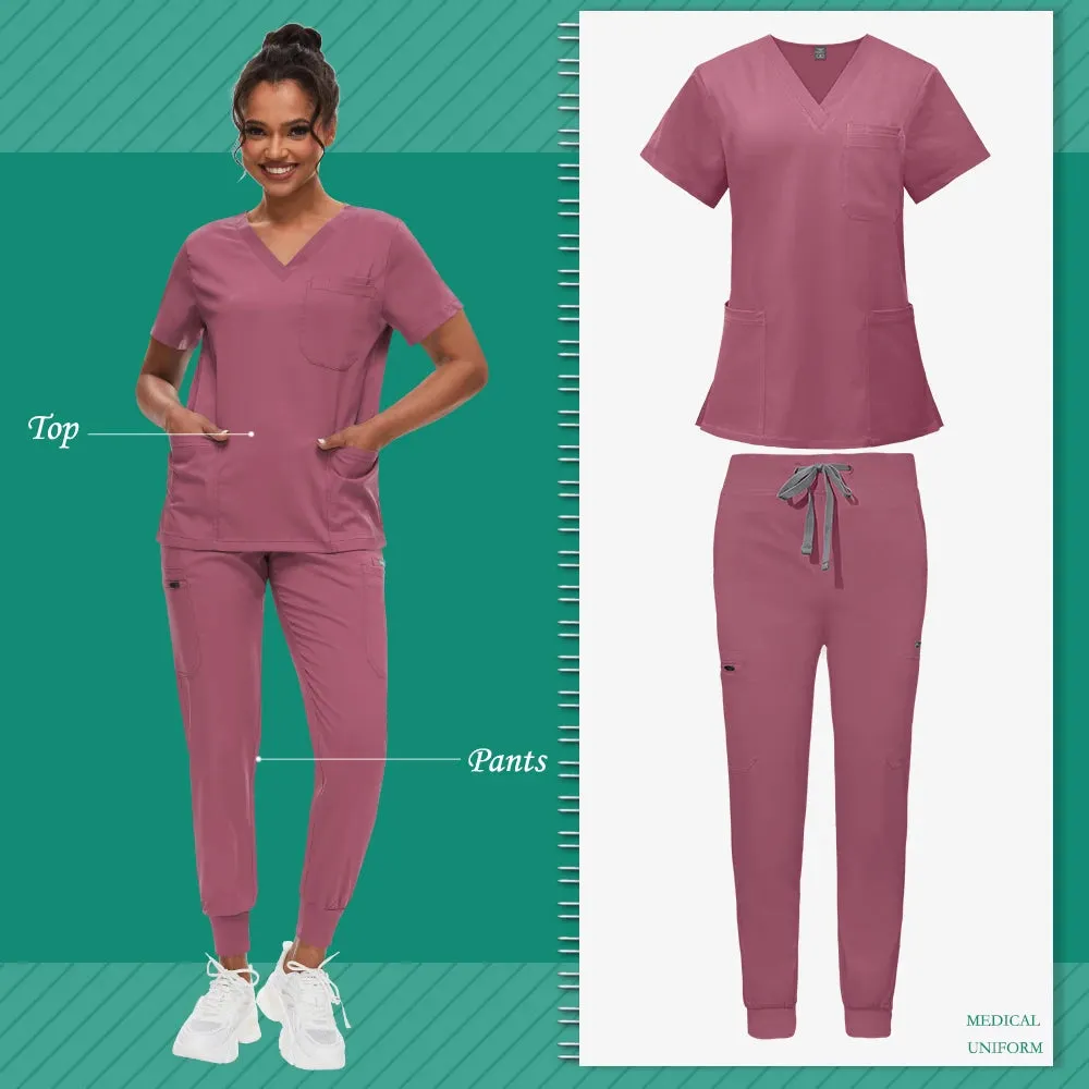 Scrub Sets Uniform Unisex Top and Joggers Hospital Accessories Medical Surgical Gown