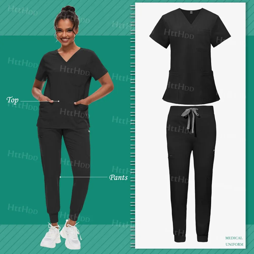 Scrub Sets Uniform Unisex Top and Joggers Hospital Accessories Medical Surgical Gown