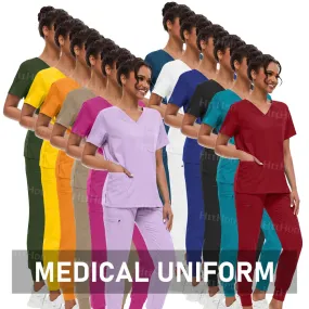 Scrub Sets Uniform Unisex Top and Joggers Hospital Accessories Medical Surgical Gown