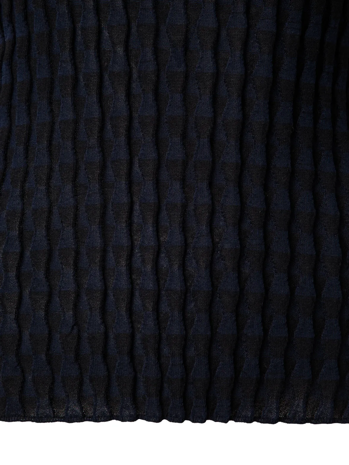Silk Cotton Stretch Trapezoid Rib Knit Pullover